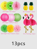 Tropical Flamingo Pom Pom & Lantern Set - 13pcs