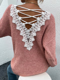 Lace Up Shoulder Sweater
