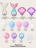 Mermaid Balloon Set - 45pcs