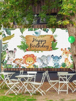 Animal Themed Happy Birthday Backdrop