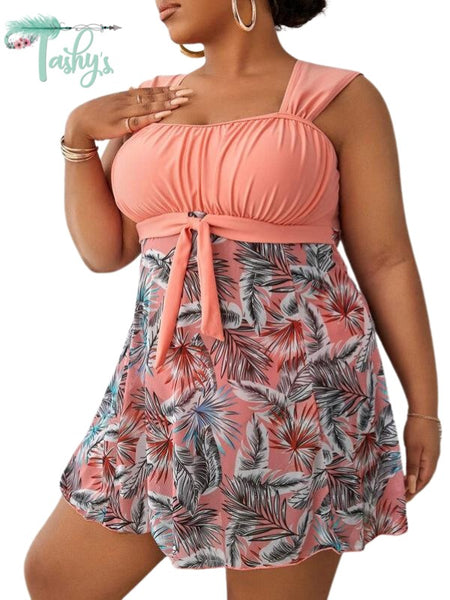 Malia Tropical Print Bikini Swimsuit - Plus Size
