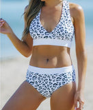 Capri White Leopard Criss Cross Bikini