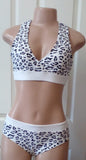 Capri White Leopard Criss Cross Bikini