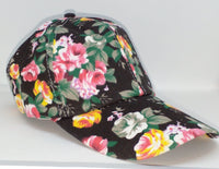 Black Ladies Floral Baseball Cap