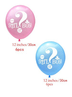 Gender Reveal Paper Balloon Set - 12 pcs