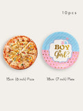Gender Reveal - Dotted - Disposable Plates 10 pcs