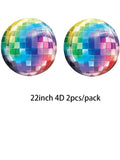 Glitter Ball Printed Balloon - 2pcs