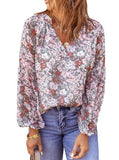 Brie Floral Olive Puff Sleeve Top