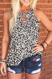 Rochelle Leopard Halter Neck shirt