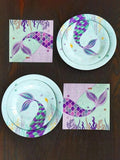 Mermaid Disposable Plate & Napkin set - 12 Pcs