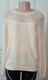 Rachel Beige Round Neck Lace Knitted Sweater