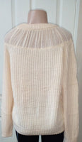 Rachel Beige Round Neck Lace Knitted Sweater