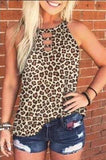 Rochelle Leopard Halter Neck shirt