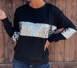 Tamara Sequin Crewneck Pullover Sweatshirt
