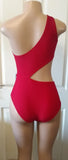 Red 1 Piece Side Cut Out Mommy & Me Swimwear