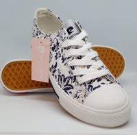 Pierre Cardin Ladies Floral Sneakers White/Black