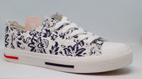 Pierre Cardin Ladies Floral Sneakers White/Black