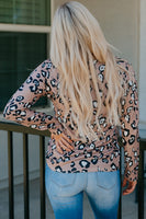 Catalina Leopard Print Lace Trim V Neck Top